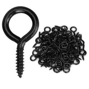 lot 2494 image: Aovchei 1 Black Heavy Duty Eye Screws, 150 Pack