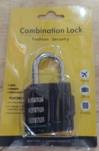lot 2495 image: Combination Lock 3-inch Padlock 4 Digit Lock for Locker School and Gym Locker,Toolbox,Fence,Cabinet, Storage (RED), Red