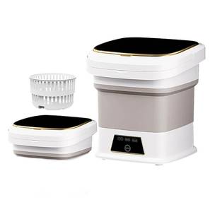 lot 3270 image: Styvvxam Foldable Mini Washer 16L - Portable Washing Machine with Spin Dryer & 3 Wash Modes, Compact for Baby ClothesSmall Loads, Ideal for TravelDormsApartments (White)