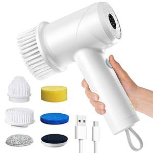 lot 4017 image: Electric Spin Scrubber - Cordless IPX7 Waterproof Shower Scrubber with 2 Speed Settings and 6 Replaceable Heads��Electric Cleaning Brush for Bathroom��Kitchen and Windows