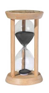 lot 4026 image: SuLiao Wooden Sand Timer 60 Minute Hourglass, Bamboo Sand Clock, Small Black Sand Watch 60 Min, Reloj De Arena Hour Glass Sandglass for Home Office Decorative Game Classroom