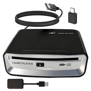 lot 5627 image: Doikce Portable CD Player for Car, External USB Compact Disc Drive for Vehicles Without Built-in Audio, Advanced Anti-Skip & Resume Playback, Dual Connection for Road Trips, Black