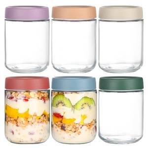 lot 5633 image: Artcochan Overnight Oats Containers with Lids 16 oz Glass Jars 6 Pack Glass Mason Jars with Airtight Lids, Perfect for Oats, Yogurt, Chia Pudding, Snack