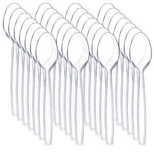 lot 5635 image: Liacere 360 Pieces Clear Plastic Spoons - Heavyweight Disposable Spoons-6.7inch Heavy Duty clear Cutlery - Plastic Utensils - Perfect for Chrismas Parties and Restaurants for Spring