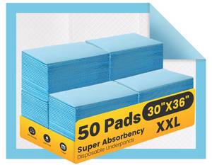 lot 5642 image: Bed Pads Disposable Adult 50 Count XXL, Super Absorbency Heavy Duty Chucks Pads Extra Large Incontinence Pads, Quick Drying Underpads Chux Pads for Puppy Pets Baby Adults Elderly, 30 x 36, Blue