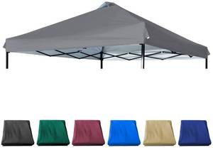 lot 5644 image: JANCANOPY 12x12 Canopy Replacement Top with Air Vent Silver Coated for Straight Leg Canopy Frame, (Dark Grey)