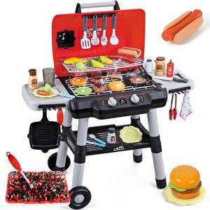 lot 5655 image: Shemira Kids Play Kitchen Toys, Kids BBQ Grill Playset, Play Grill Toys