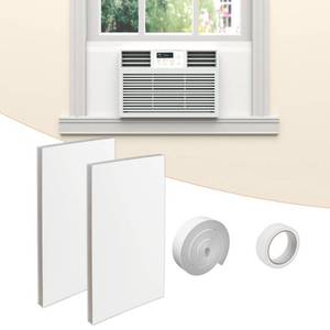 lot 5656 image: GCGOODS Window Air Conditioner Insulated Foam Panels, Winter Surround Insulation Side Panel with Top Seal Strip for Window AC Unit Indoor, White