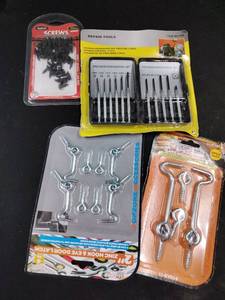 lot 6132 image: Hardware Assortment Screws, Precision Screwdrivers, Eye Bolts, Hook Set