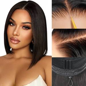 lot 6139 image: ZHENGON Glueless Bob Wig Human Hair Pre Plucked Pre Cut Wear and Go Bob Wig