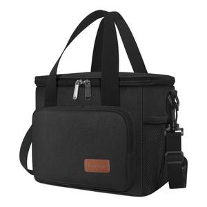 lot 6144 image: Femuar Reusable Lunch Box for MenWomen - Insulated Lunch Bag Leakproof Lunchbox for Work Office Picnic Beach - Freezable Lunch Cooler Bag with Adjustable Shoulder Strap - Black