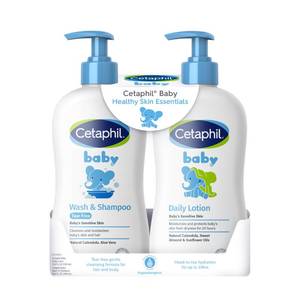 lot 6145 image: Cetaphil Baby Wash & Shampoo  Lotion, Sensitive Skin, 13.5oz, 2ct