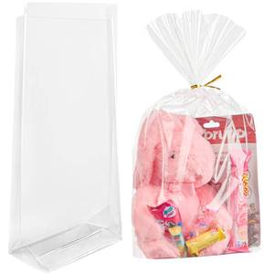 lot 6146 image: Soelomu 10x14x3.3 Inch Flat Bottom Gusset Treat Bags, 50 Pcs