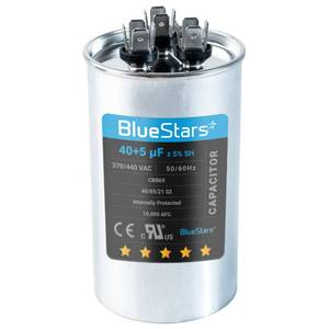 lot 6160 image: 2025 Upgraded BlueStars 405 uF 405 MFD 370V or 440 Volt VAC Round Dual Run Capacitor Dual Run Circular Start Capacitor - Compatible for Air Conditioner or Heat Pump Condenser