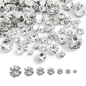 lot 6161 image: Acoeitl 800P 3 to 10mm Sew On Rhinestones White Clear Crystal Glass Gems Silver D-Shaped Claw Embellishments for Clothing Crafting Sewing Jewels for Clothes Shoes DIY Fabric