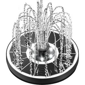 lot 6163 image: Yzert Solar Fountain Glass Panel with 2200 mah Battery, 3.5W Floating Solar Water Fountain with 4 Fixed Rods, Solar Pump for Bird Bath, Garden, Pond, Pool, Outdoor (White Panel White Lights)