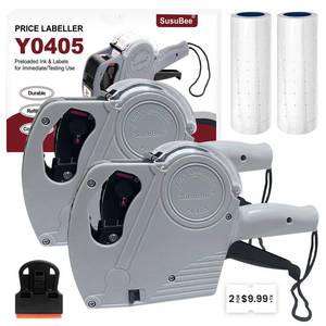 lot 6173 image: 2 Pack Price Gun - 1 Line Label Pricing Gun with 10,000pcs White Labels Handheld Date Code Prices Labels Maker with Pre-Loaded Inks & Label Remover for Retails, Yard Sales, Groceries, Supermarket