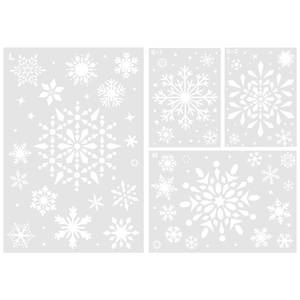 lot 6177 image: Topbuti Christmas Snowflake Stencils Template, Reusable Winters Snow Stencil Snowflake Paint Window Template for Drawing Spraying on Window Glass Craft Wood Wall Door Card