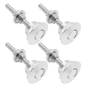 lot 6198 image: Aynaxcol 4Pcs Universal Aluminum Vehicle Hood Pins Silver Quick Release Lock Latch Bumper License Plate Lock Clip Diameter 1.25 Inch for Bumper Hood License Plate