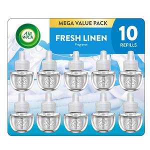 lot 6216 image: Air Wick Plug-In Scented Oil Refills, 10 Count, Fresh Linen, Air Freshener, Essential Oils, Eco Friendly