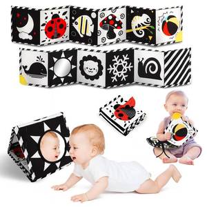 lot 6218 image: Tummy Time Toys, High Contrast Baby Book with Mirror & Teether for Newborn