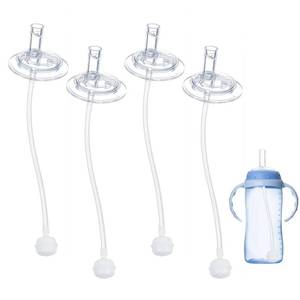 lot 6225 image: 4PCS Replacement Straws Compatible with NUK Learner Cup 10oz, Silicone Gravity Ball Straw Replacment, Change out Sippy Cup to Straw Cup, Weighted Straws No Leakage Drinking Tools