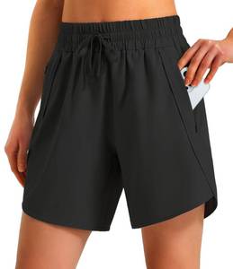 lot 6232 image: Ksmien Womens 5 7 Athletic Running Shorts Quick Dry Lightweight Workout Gym Shorts with Zipper Pockets UPF 50 Black XL