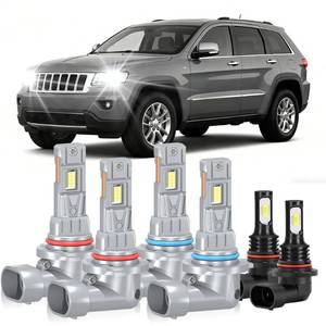 lot 6249 image: For Jeep Grand Cherokee High and Low Beams Fog Lights Bulbs 1999-2010