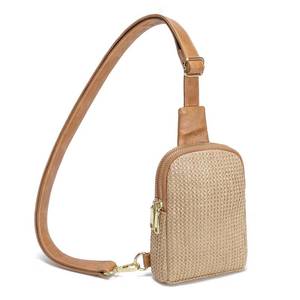 lot 6257 image: INICAT Small Faux Straw Crossbody Bag for Women, Lightweight Summer Beach Sling Purse for Everyday Errands and Casual Outings
