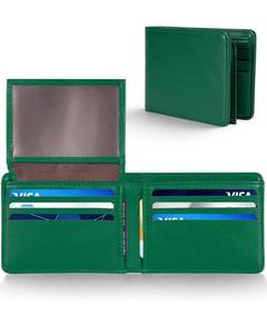 lot 6260 image: GNDR Wallet For Men Bifold Green RFID Blocking Slim Faux Leather Wallets Card Holder Front Pocket Minimalist Men Accessories With Gift Box