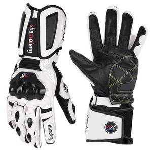 lot 6261 image: shamofeng Winter Motorcycle Gloves Leather Warm Riding Gloves Waterproof with Touchscree Carbon Fiber Shell for Motorbike ATV MTB size m