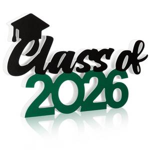 lot 6270 image: Class of 2026 Sign Graduation Party Decorations 2026 Grad Photo Booth Prop Graduation Table Centerpieces for Senior Night Decor Signs College High School Party Supplies(Black and Green)