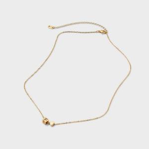 lot 6275 image: 14K Gold Dipped Slider Heart and Initial Cube F Pendant Necklace - A New Day Gold