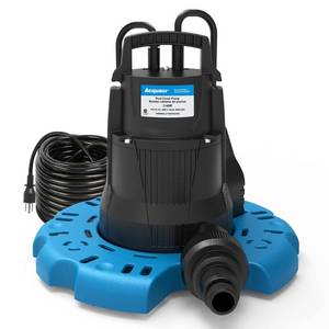 lot 7305 image: Acquaer 14 HP Automatic Swimming Pool Cover Pump, 2250 GPH Submersible Sump Pump with 34 Check Valve Adapter & 25ft Power Cord, Water Removal for Pool, Hot Tubs, Rooftops, Water Beds and more