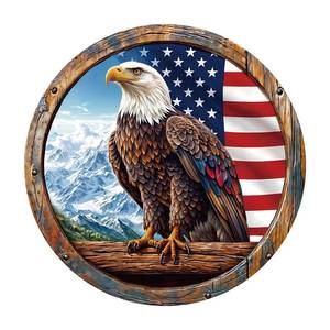 lot 7307 image: 1000 Piece Puzzle for Adult, Bald Eagle Round Jigsaw Puzzle-26.6 in