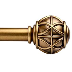 lot 7328 image: Antique Brass Curtain Rods for Windows 18 to 45 Inches,Adjustable Decorative Drapery Rods,Heavy Duty Curtain Rod with Netted Ball Finials