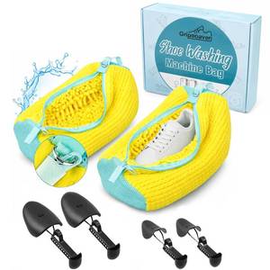 lot 7329 image: Gripooaven Shoe Washing Machine Bag with Adjustable Shoe Trees for Sneakers