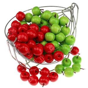 lot 7336 image: Gresorth 100 Pcs Mini Fake Apple Decor Artificial Green Red Apple Fruit