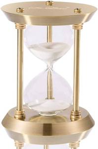 lot 7341 image: SuLiao Brass Hourglass 60 Minute Sand Clock Timer Large Vintage Sand Watch 60 Min, Antique 1 Hour Glass Sandglass with White Sand for Gifts & Desk Office Home Office Decorative