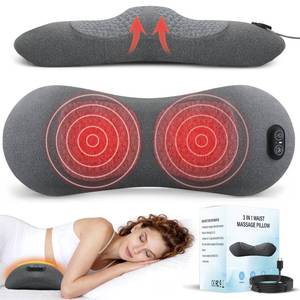 lot 7345 image: Triple Fusion Back Massager, 3-in-1 Lower Back Massager with HeatVibrationAir Traction, Electric Lumbar Support Pillow for Sciatica Pain Relief, Back Restore Support PillowOffice, Bed, Car Travel