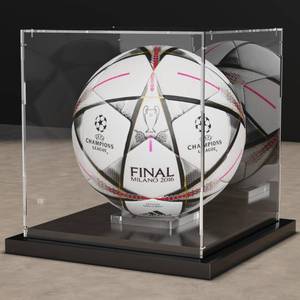 lot 7354 image: Xiomot Soccer Ball Display Case Clear Acrylic Display Case with Mirror Back