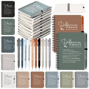 lot 7355 image: Resurhang 10 Sets Difference Maker Employee Appreciation Gift Bulk Inspirational A6 Spiral Notebook Journal Ballpoint Pens for Teacher Volunteer Coworker Team Back to School (Neutral Colors)