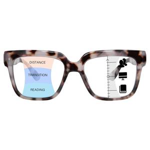lot 7357 image: OPTOFENDY Progressive Multifocus Reading Glasses for Women Oversized Blue Light Blocking Computer Progressive Readers TBeige 1.5x