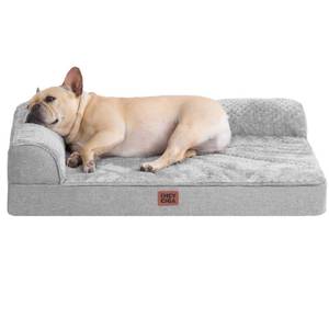 lot 7377 image: EHEYCIGA Orthopedic Dog Bed Medium Size, Memory Foam Dog Bed, Grey
