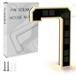 lot 8403 image: ISUNMEA 9 Inch Solar Lighted House Numbers for Outside, LED Address Signs