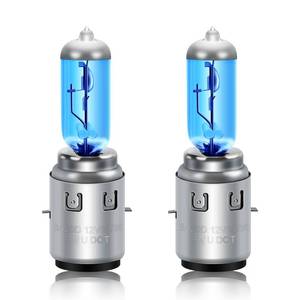 lot 8434 image: DZG Ba20d H6 S2 Halogen Bulbs 12V 3535W Motorcycle Light Bulbs 5500K Warm White, Pack of 2