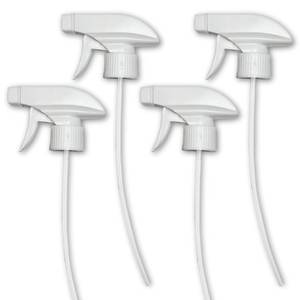 lot 8479 image: Serious Soil 4-Pack White Trigger Sprayers - Heavy Duty Dual Misting and Stream Spray Bottle. Perfect Sprayer Head Replacement for 8oz,16oz, or 32oz Spray Bottles for Home, Kitchen, Garden and Office