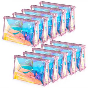 lot 13473 image: BESARME 10 Pcs Holographic Makeup Bags Clear Toiletry Bag