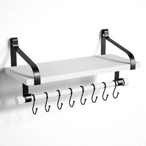 lot 13487 image: Love-KANKEI 17.3 Floating Wall Shelf Solid WoodBracket,Coffee Bar,White