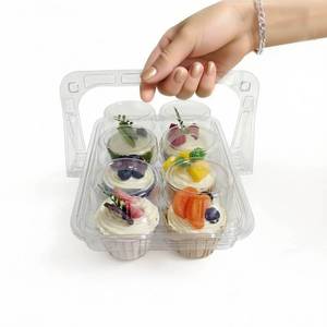 lot 13492 image: LSGENGXCY 50pc Disposable 6 Cavity Muffin Container,Cupcake Carton With Lid